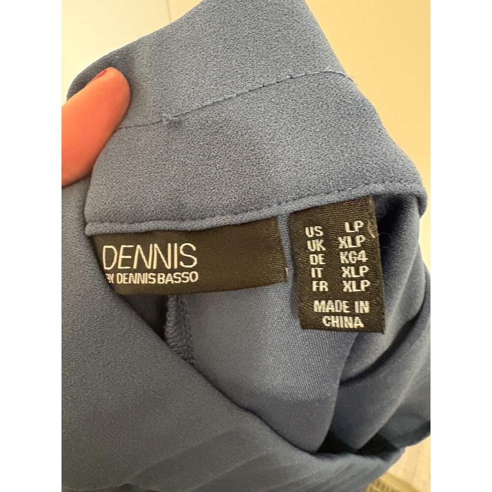 Dennis Basso PL 14 Petite Pants Luxe Crepe Pull On Bootcut Blue XL - Picture 6 of 9